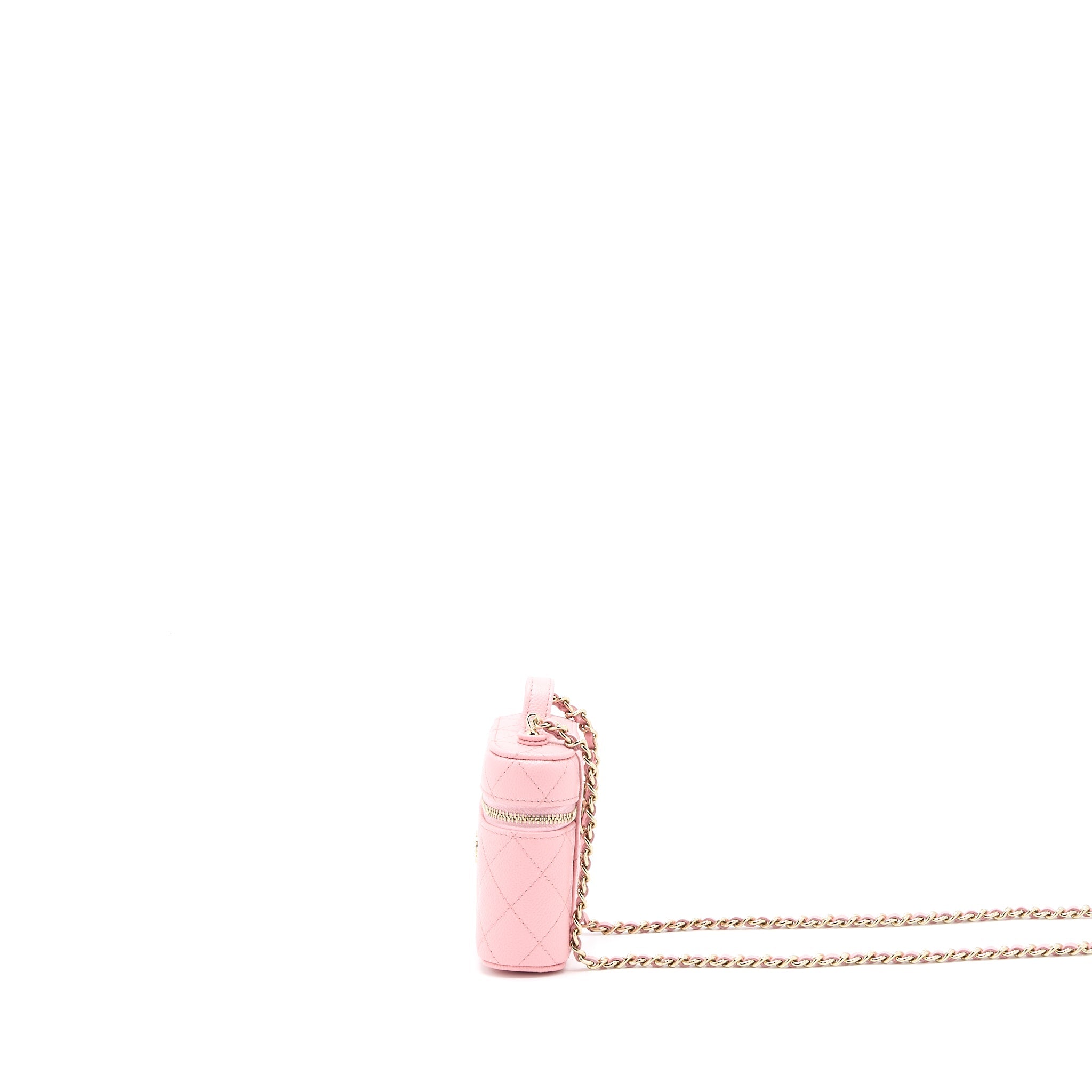 CHANEL MINI TOP HANDLE VANITY CASE CAVIAR PINK LGHW