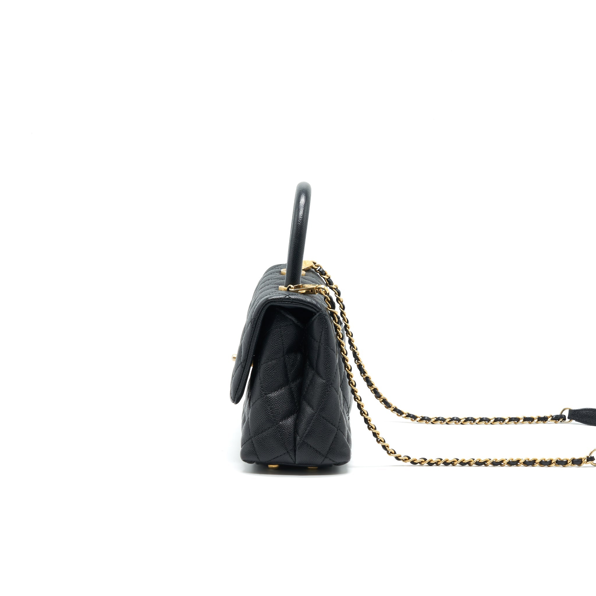 CHANEL CAVIAR MINI COCOHANDLE BLACK GHW SERIAL25