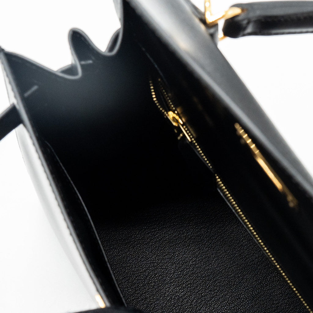 HERMES KELLY 28 BOX CALFSKIN BLACK GHW