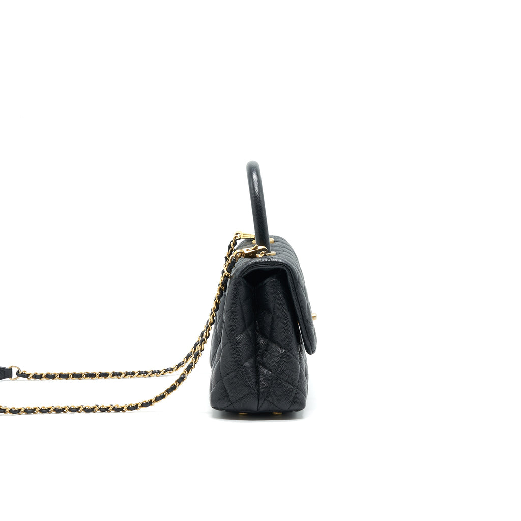 CHANEL CAVIAR MINI COCOHANDLE BLACK GHW SERIAL25