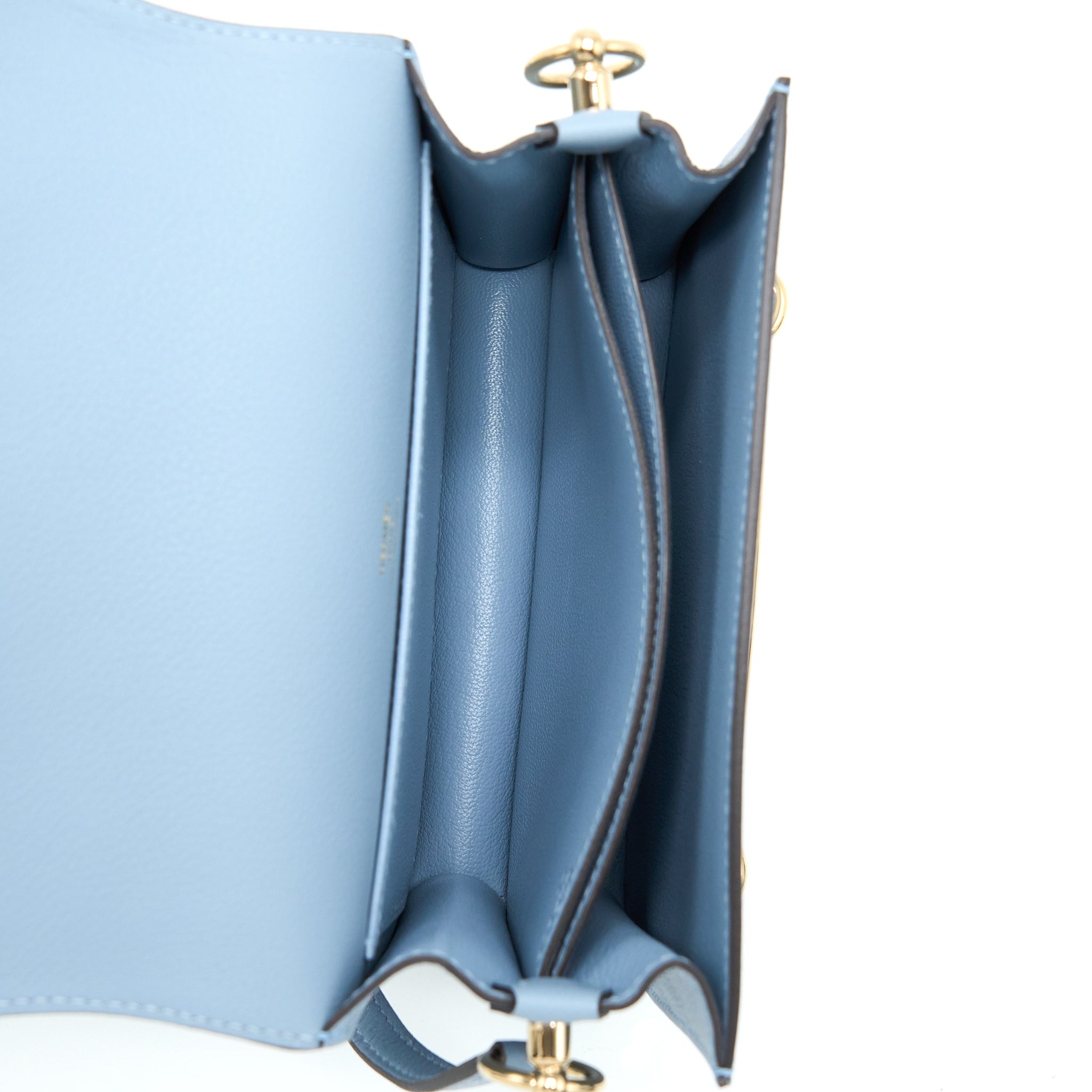 HERMES MINI ROULIS EVERCOLOR BLEU LIN GHW