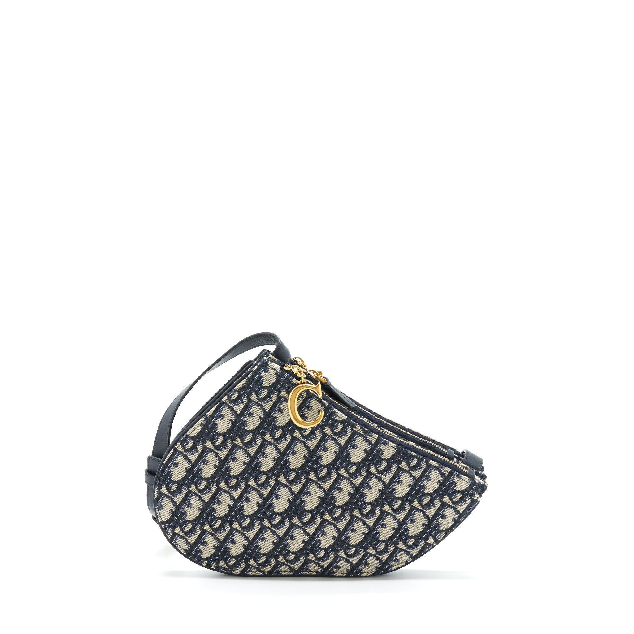 DIOR SADDLE POUCH BLUE OBLIQUE CANVAS GHW