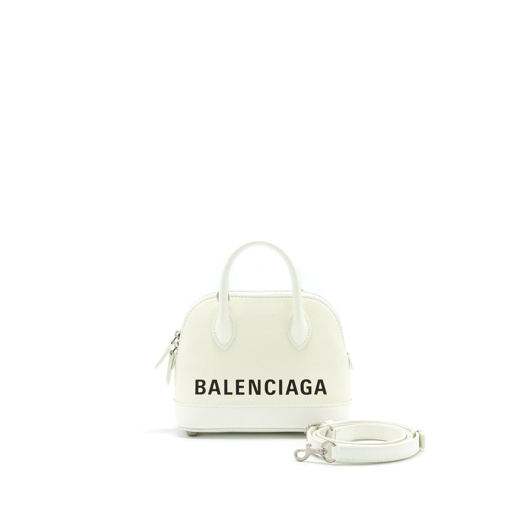 BALENCIAGA VILLE TOP HANDLE TOP HANDLE TOTE XXS WHITE
