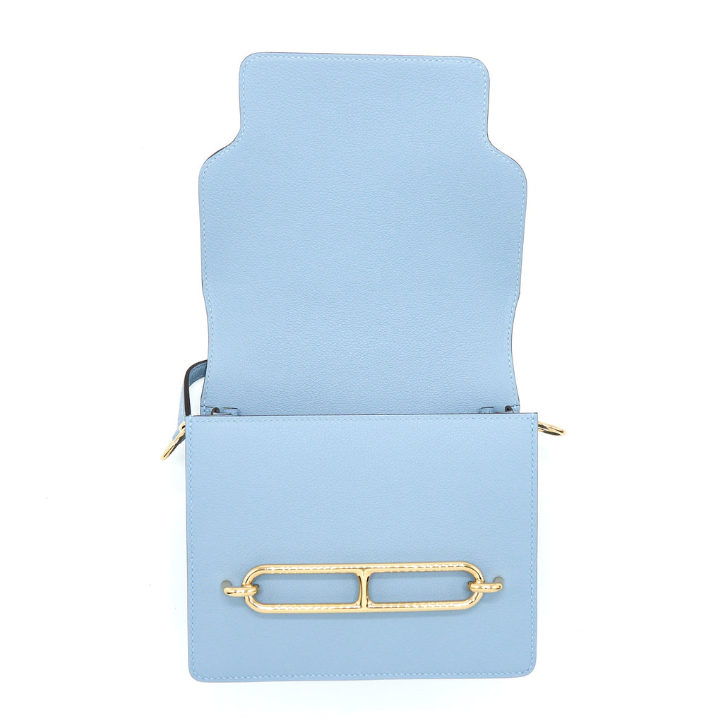 HERMES MINI ROULIS EVERCOLOR BLEU LIN GHW