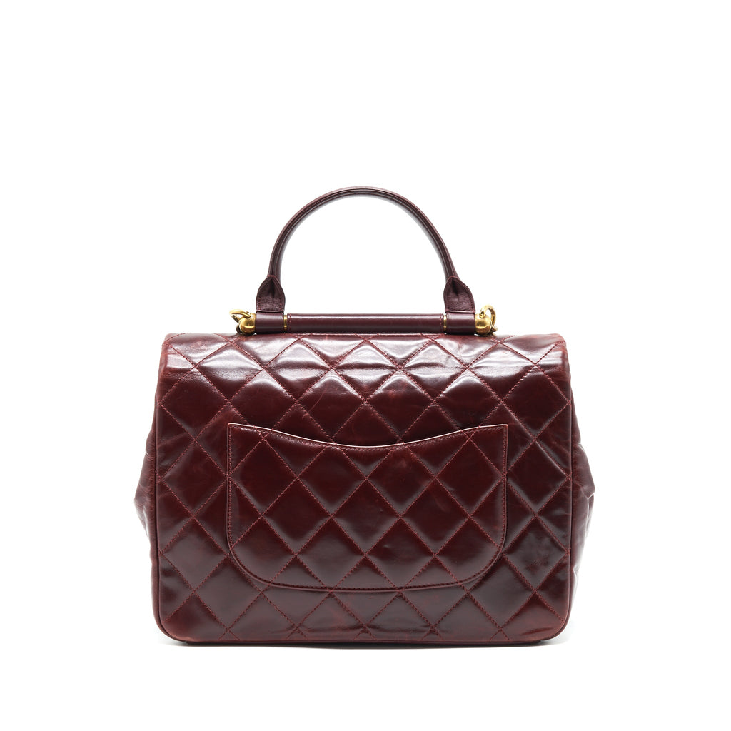 CHANEL QUILTED SHOULDER FLAP BAG LAMBSKIN RED GHW