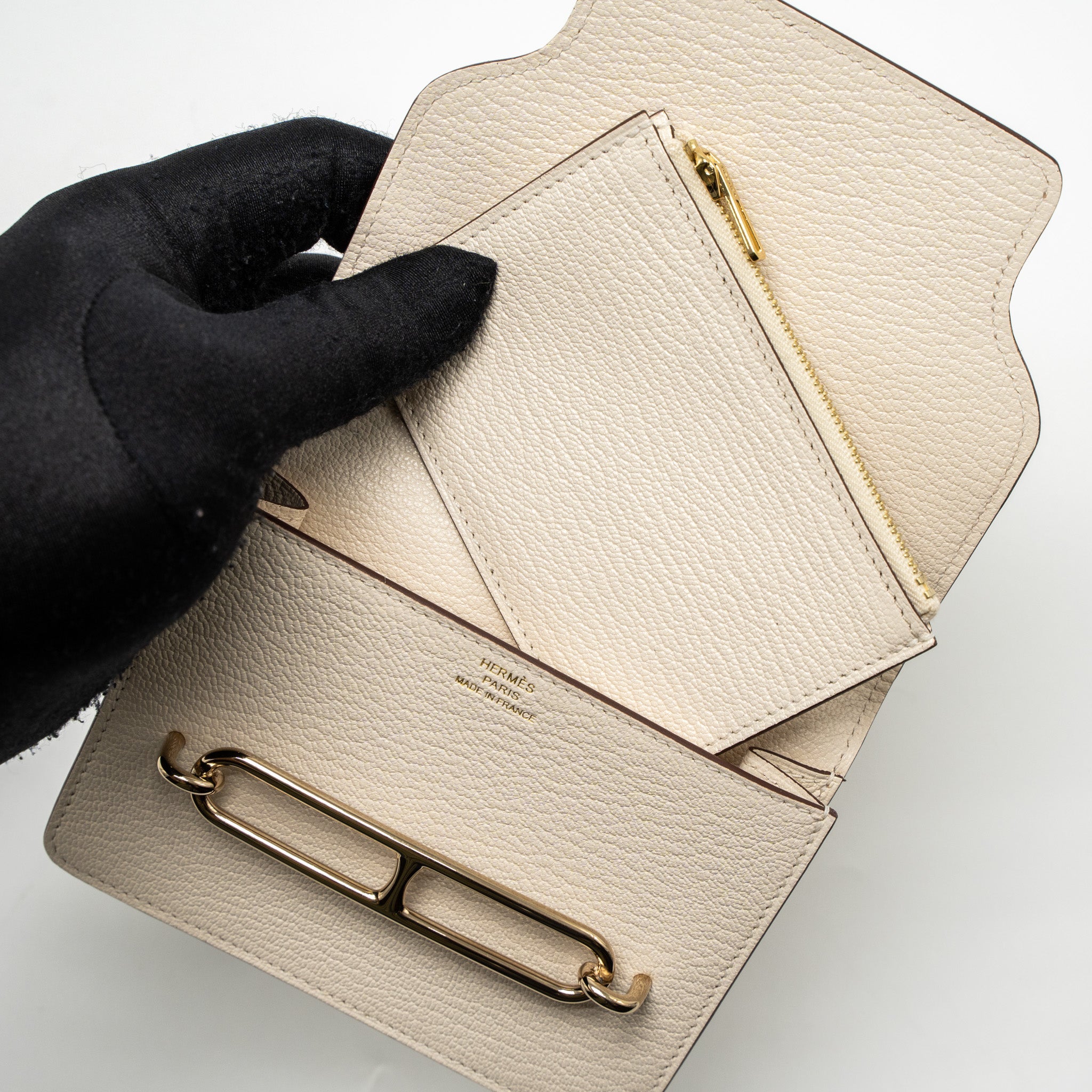HERMES ROULIS SLIM CHEVRE MYSORE NATA LGHW
