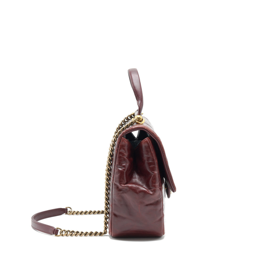 CHANEL QUILTED SHOULDER FLAP BAG LAMBSKIN RED GHW