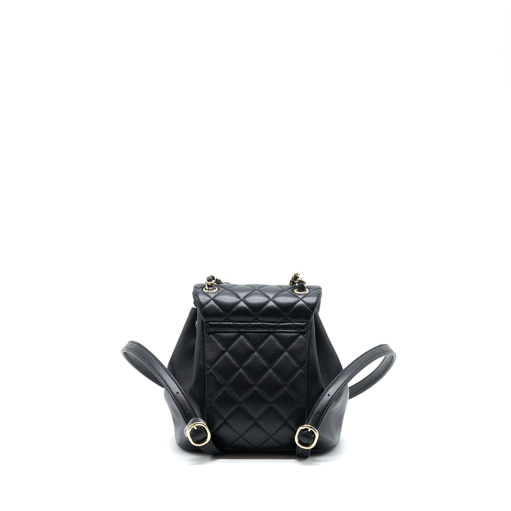CHANEL DUMA MINI BACKPACK BLACK LGHW (MICROCHIP)