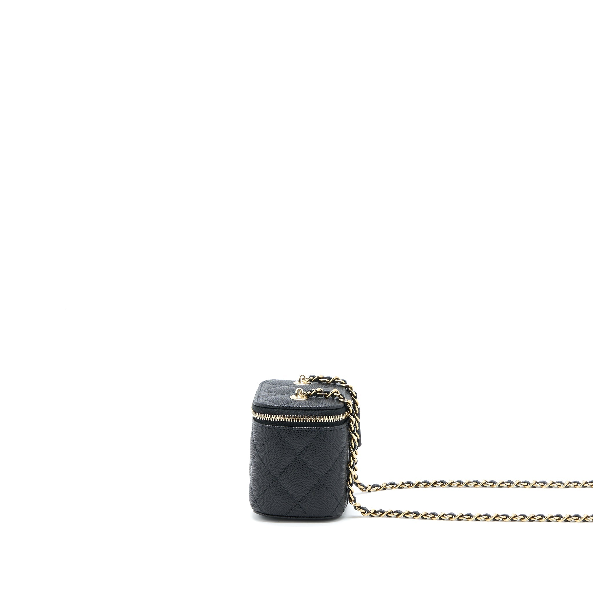 CHANEL 23C MINI VANITY WITH CHAIN CAVIAR BLACK LGHW