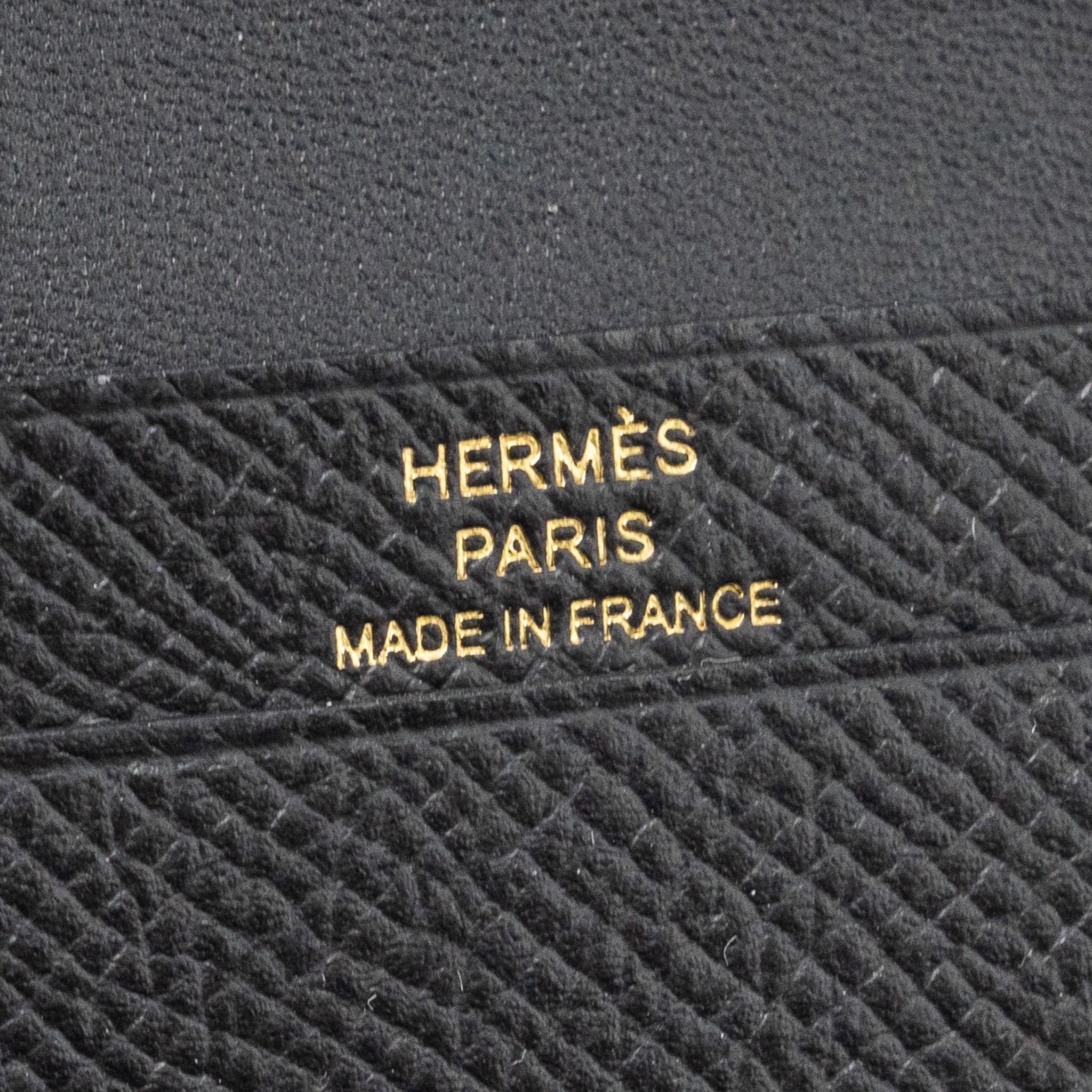 HERMES BEARN CARD HOLDER EPSOM BLACK GHW