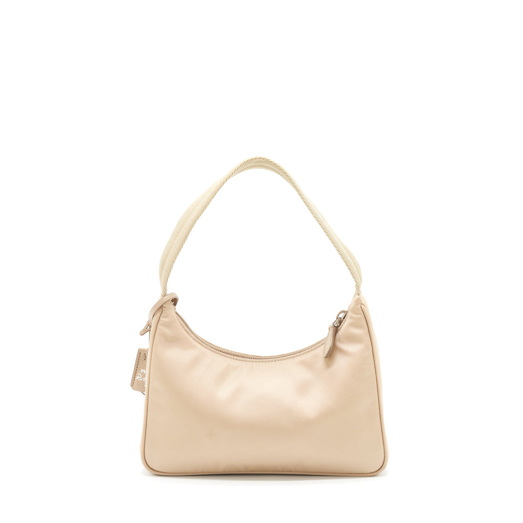 PRADA RE-NYLON RE-EDITION 2000 MINI BAG BEIGE SHW