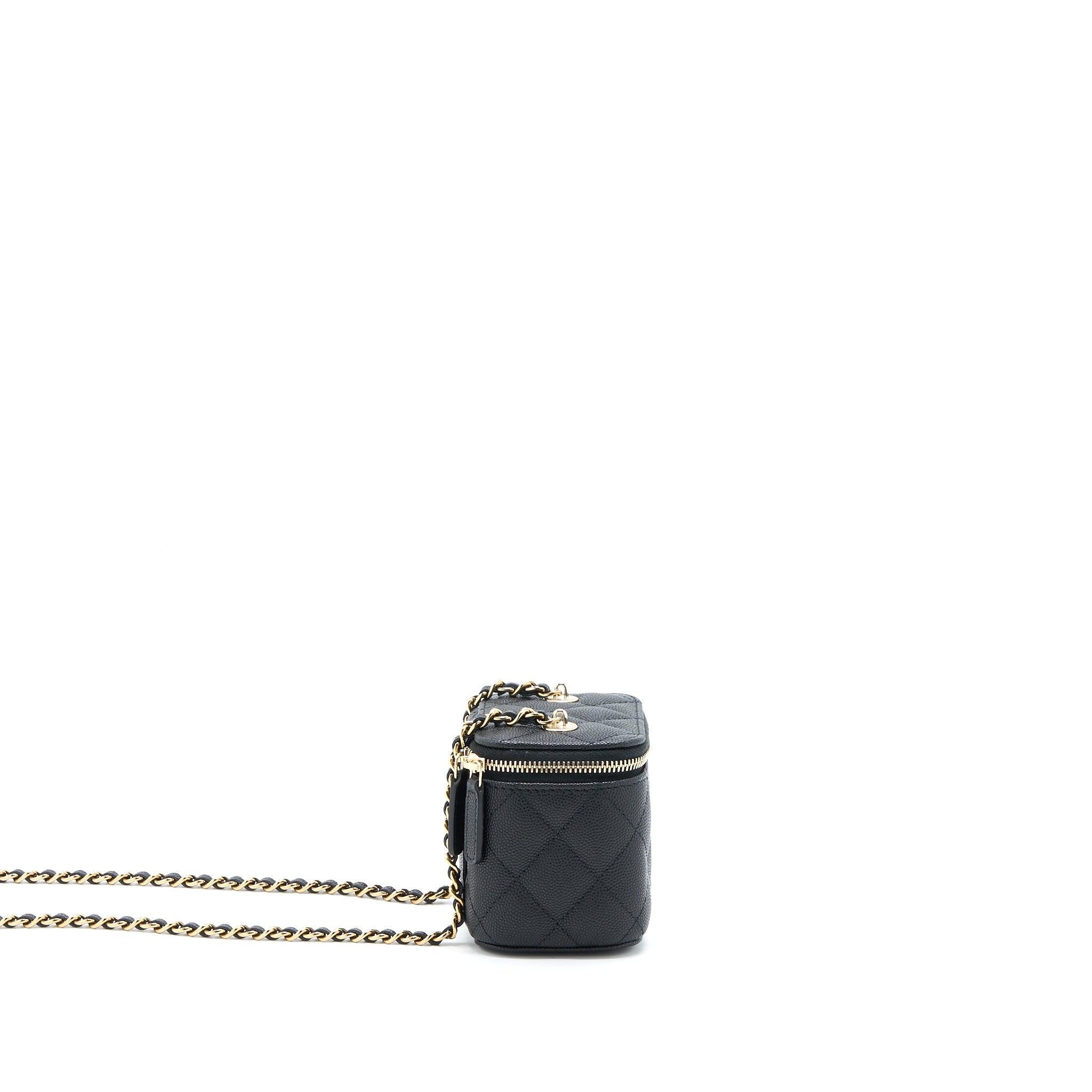 CHANEL 23C MINI VANITY WITH CHAIN CAVIAR BLACK LGHW