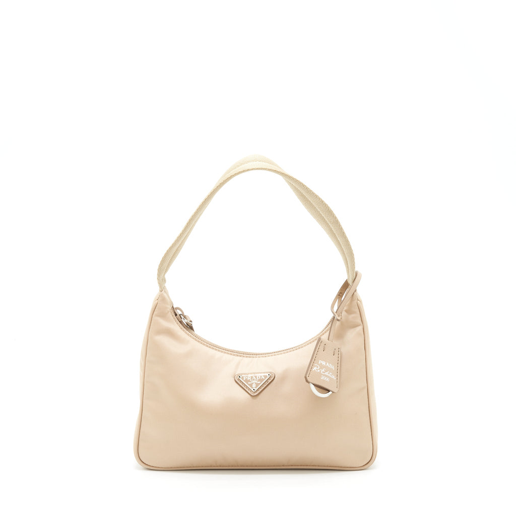 PRADA RE-NYLON RE-EDITION 2000 MINI BAG BEIGE SHW