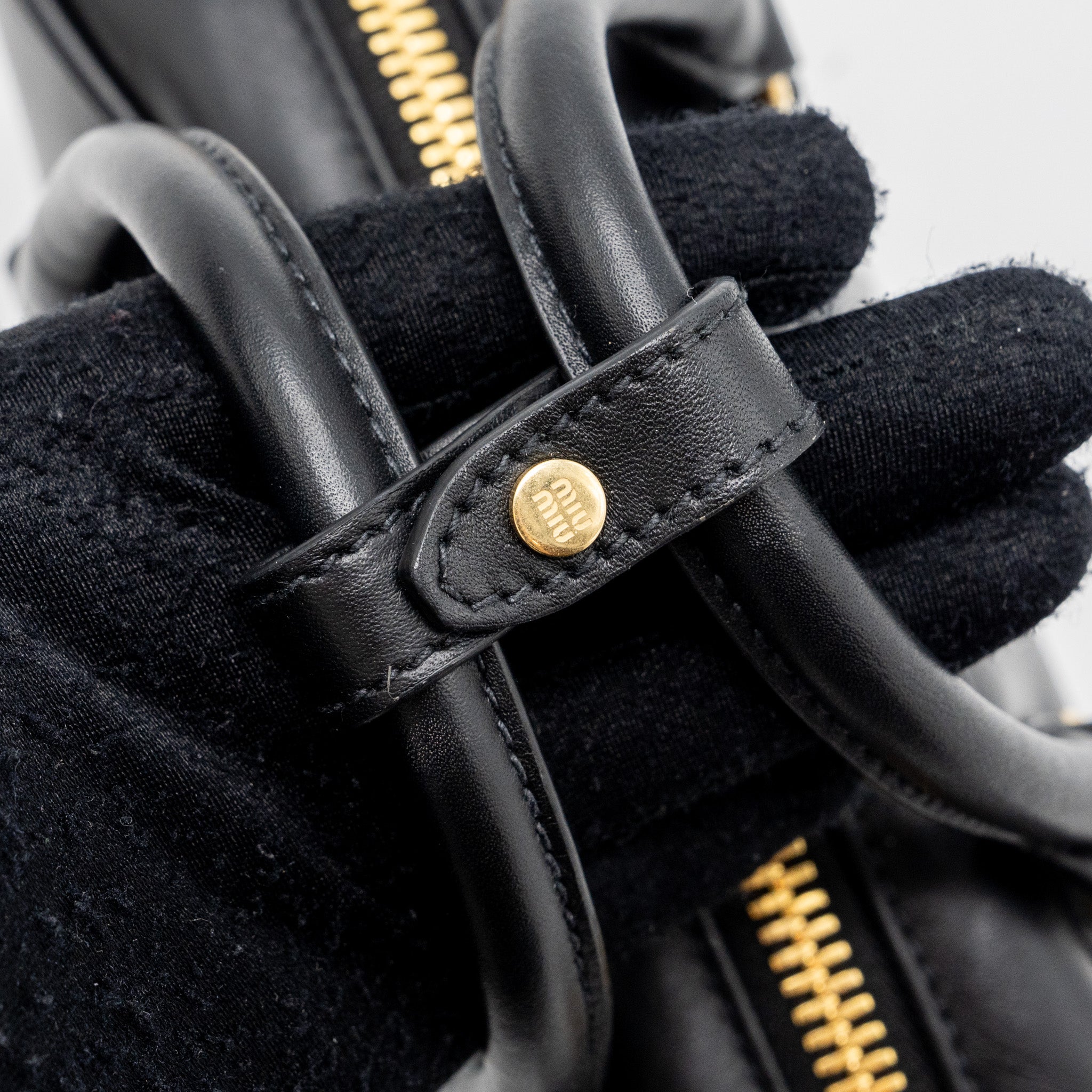 MIUMIU ARCADIE TOP HANDLE BAG BLACK GHW