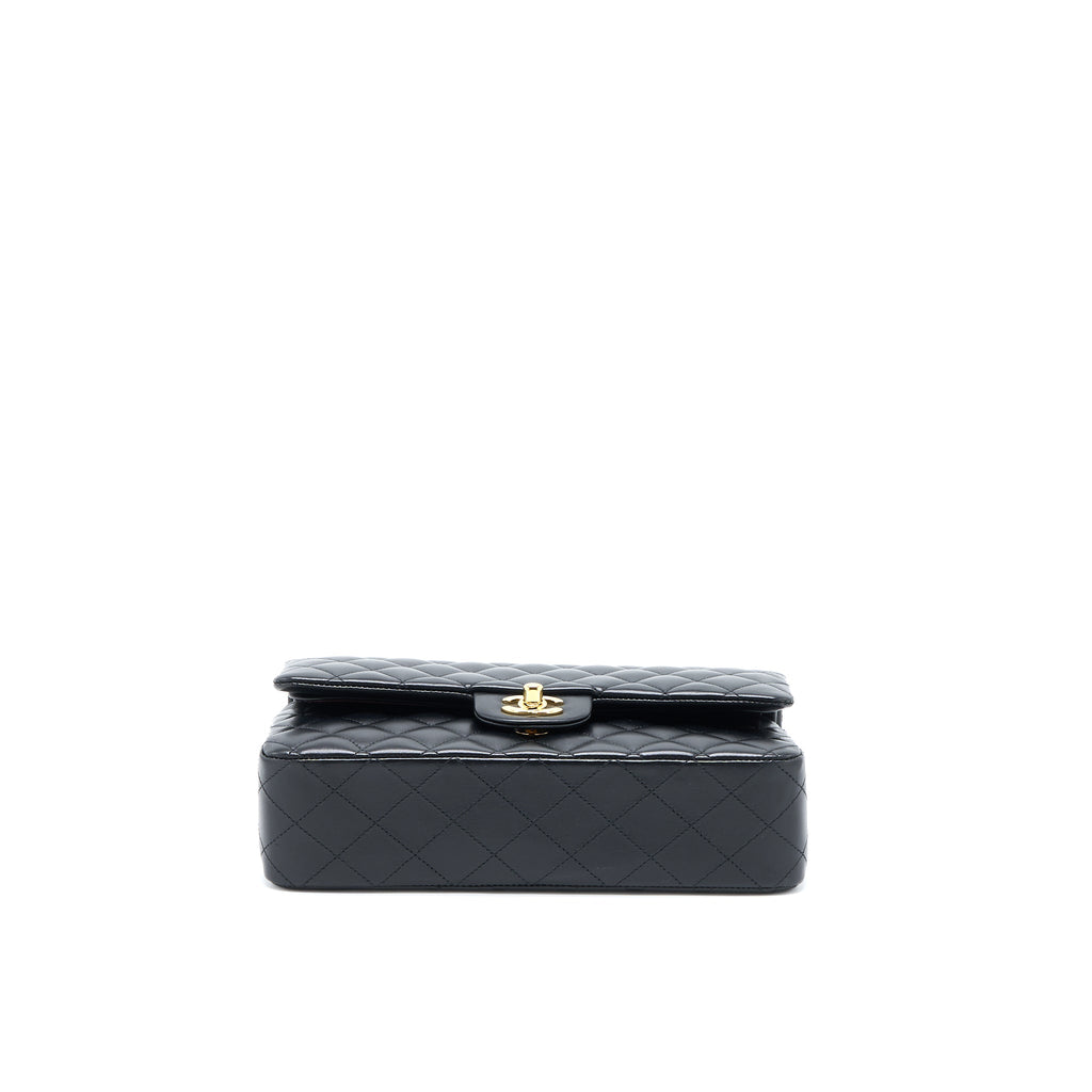 CHANEL MEDIUM CLASSIC DOUBLE FLAP BAG LAMBSKIN BLACK GHW