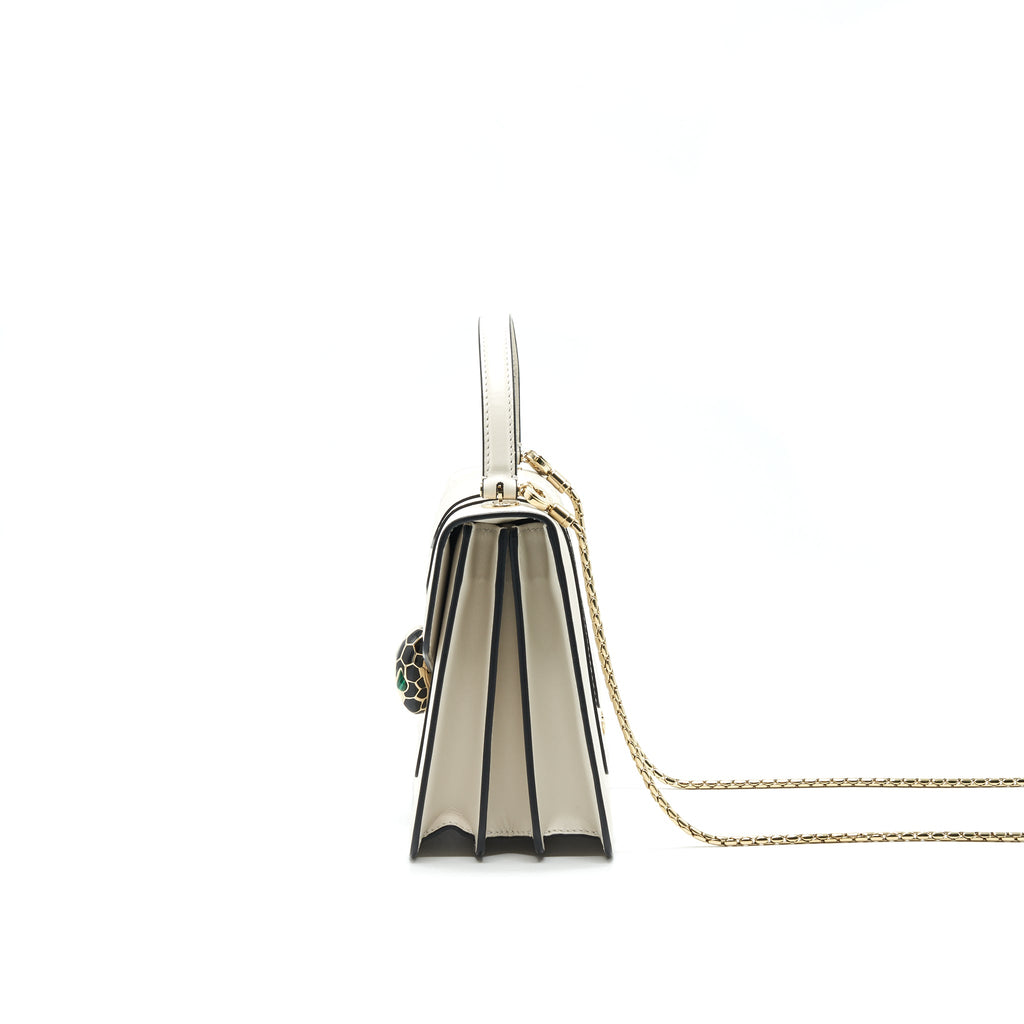 BVLGARI SERPENTI FOREVER CROSSBODY BAG WITH HANDLE WHITE