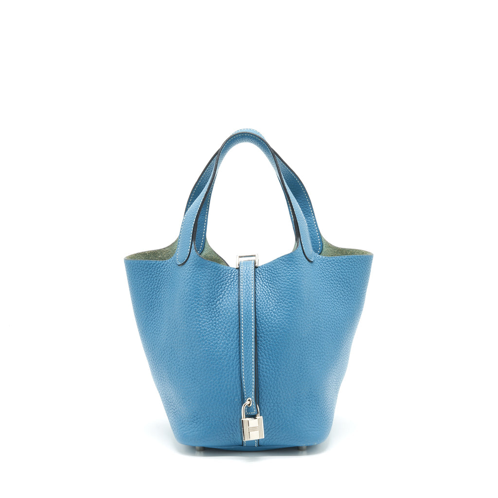 HERMES PICOTIN 18 LOCK BAG CLEMENCE BLUE JEANS SHW