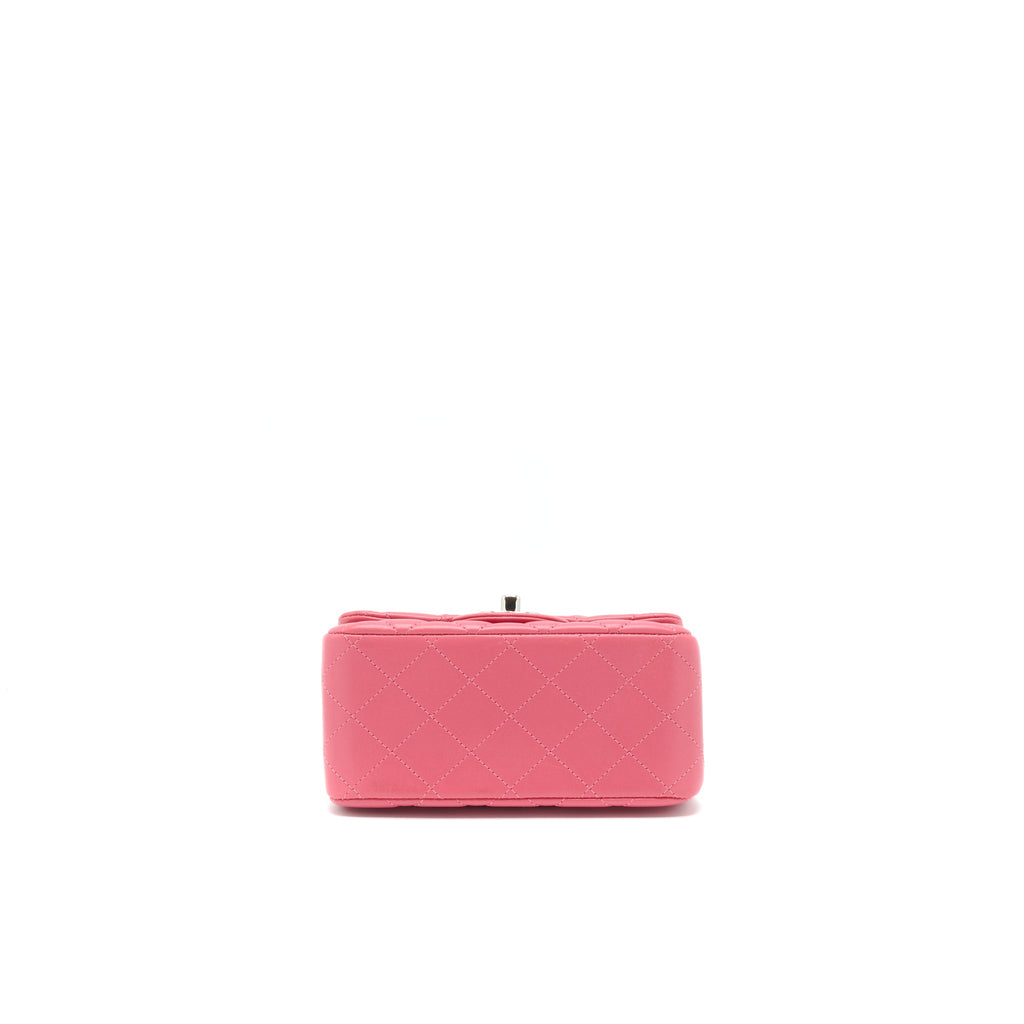 CHANEL MINI SQUARE FLAP BAG LAMBSKIN PINK SHW