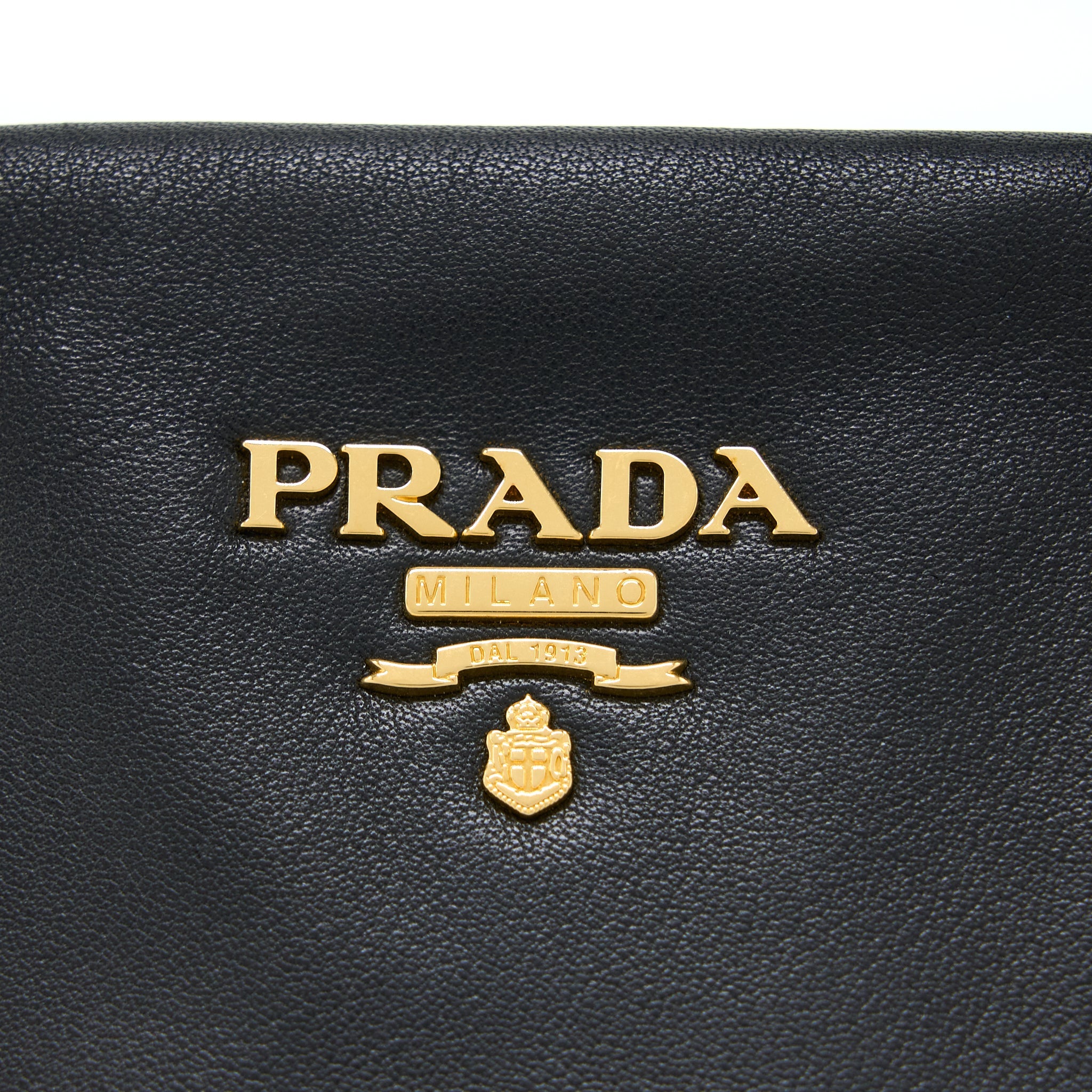 PRADA BAULETTO TOTE BAG SOFT CALFSKIN BLACK GHW