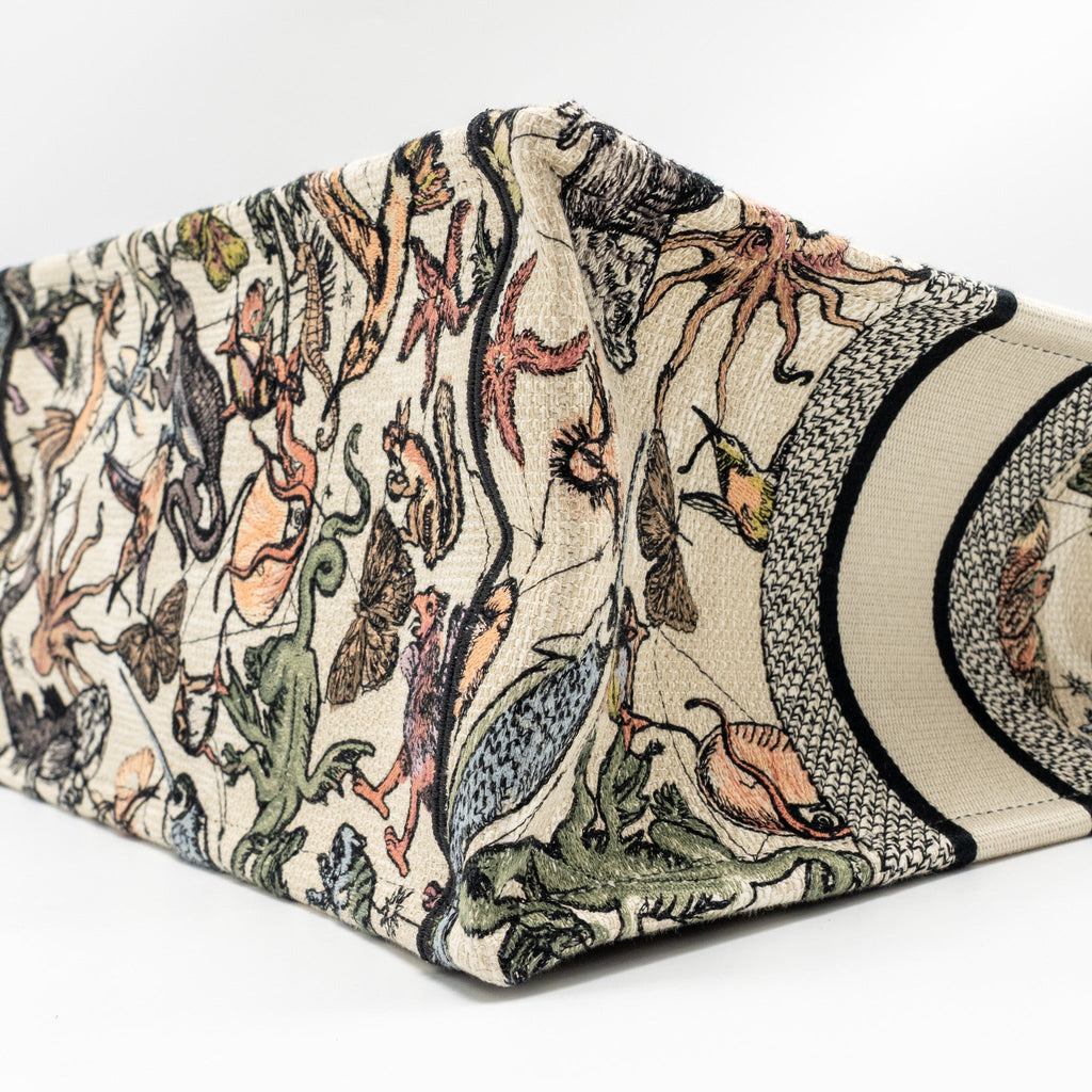 DIOR MEDIUM BOOK TOTE EMBROIDERY CANVAS MULTICOLOUR
