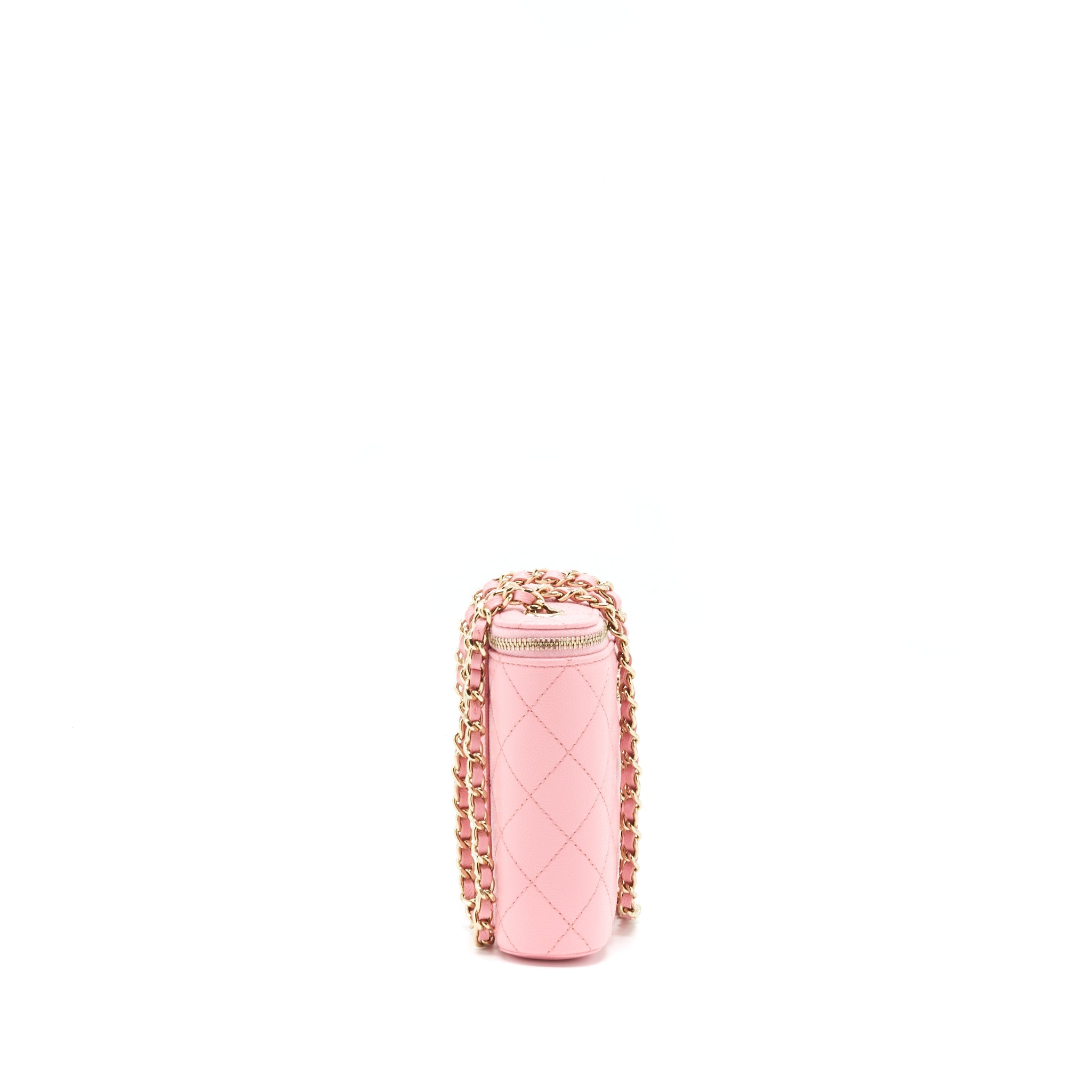 CHANEL 22C VERTICAL VANITY ON CHAIN CAVIAR SAKURA PINK LGHW