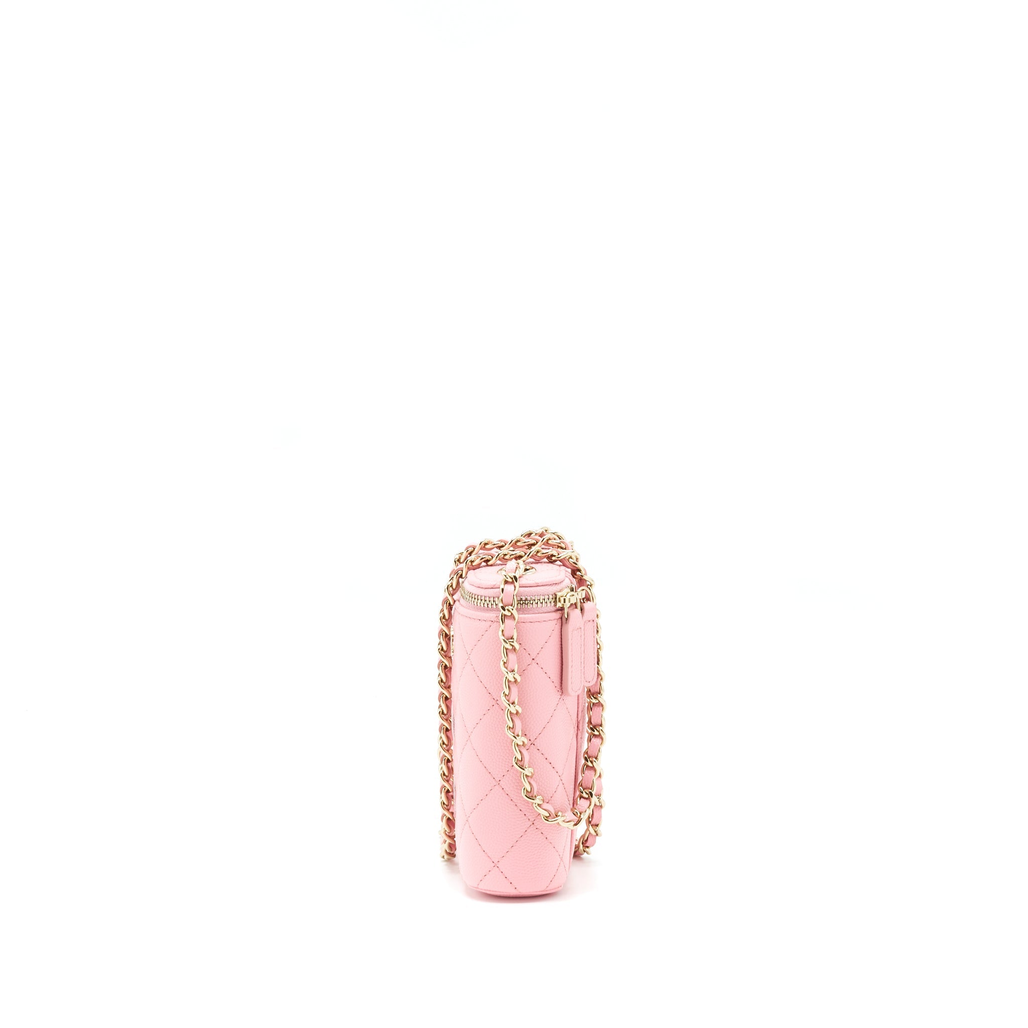 CHANEL 22C VERTICAL VANITY ON CHAIN CAVIAR SAKURA PINK LGHW