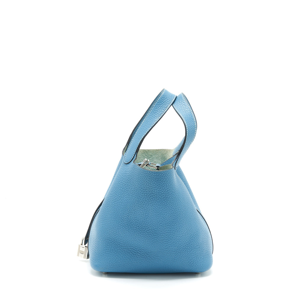 HERMES PICOTIN 18 LOCK BAG CLEMENCE BLUE JEANS SHW