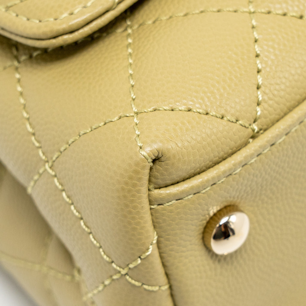 CHANEL MINI COCO HANDLE CAVIAR LIGHT GREEN LGHW (MICROCHIP)