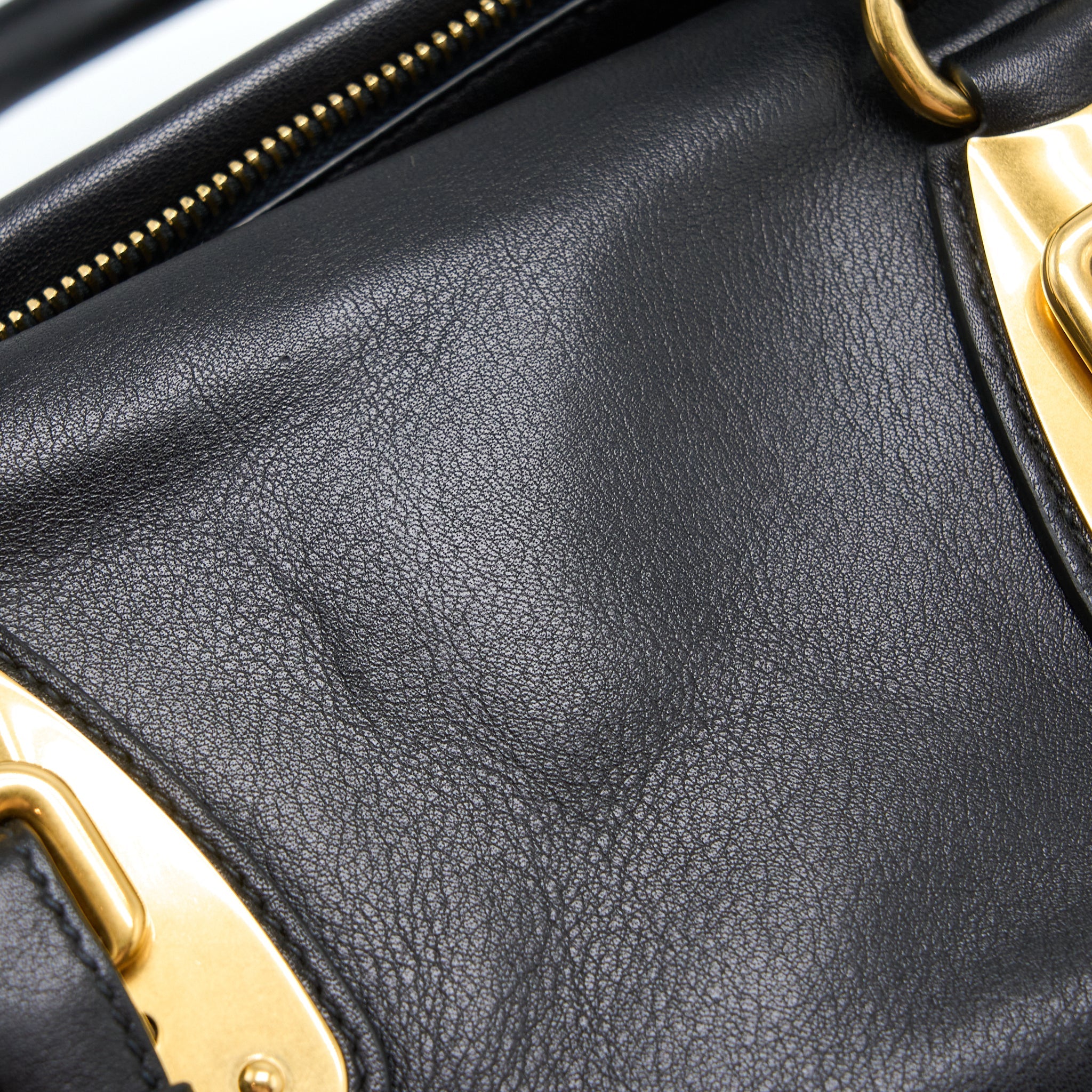 PRADA BAULETTO TOTE BAG SOFT CALFSKIN BLACK GHW