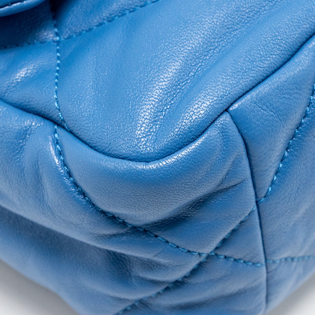 CHANEL SMALL 19 BAG LAMBSKIN BLUE MULTICOLOUR HARDWARE