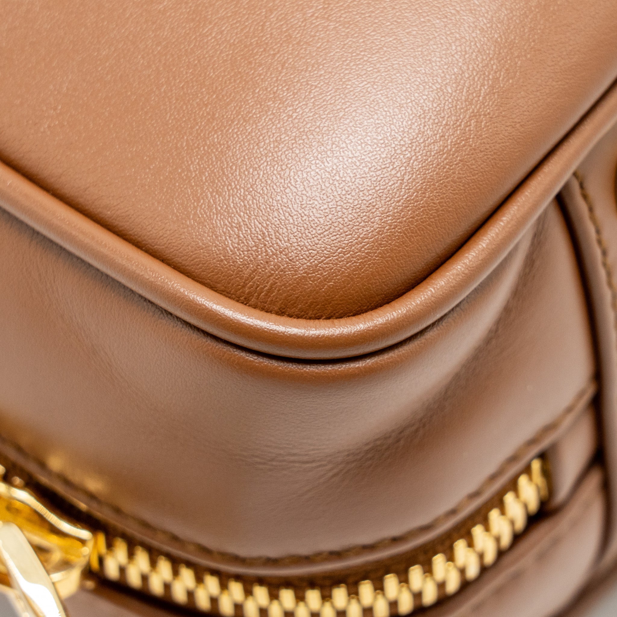 MIU MIU COGNAC ARCADIE LEATHER BAG BROWN GHW