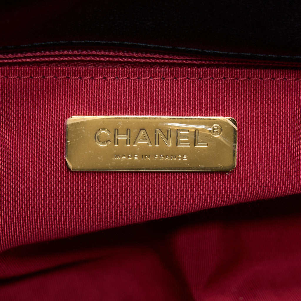 CHANEL MEDIUM 19 BAG GOATSKIN BLACK WITH MULTICOLOUR HARDWARE