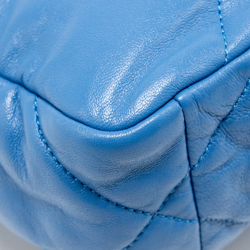 CHANEL SMALL 19 BAG LAMBSKIN BLUE MULTICOLOUR HARDWARE