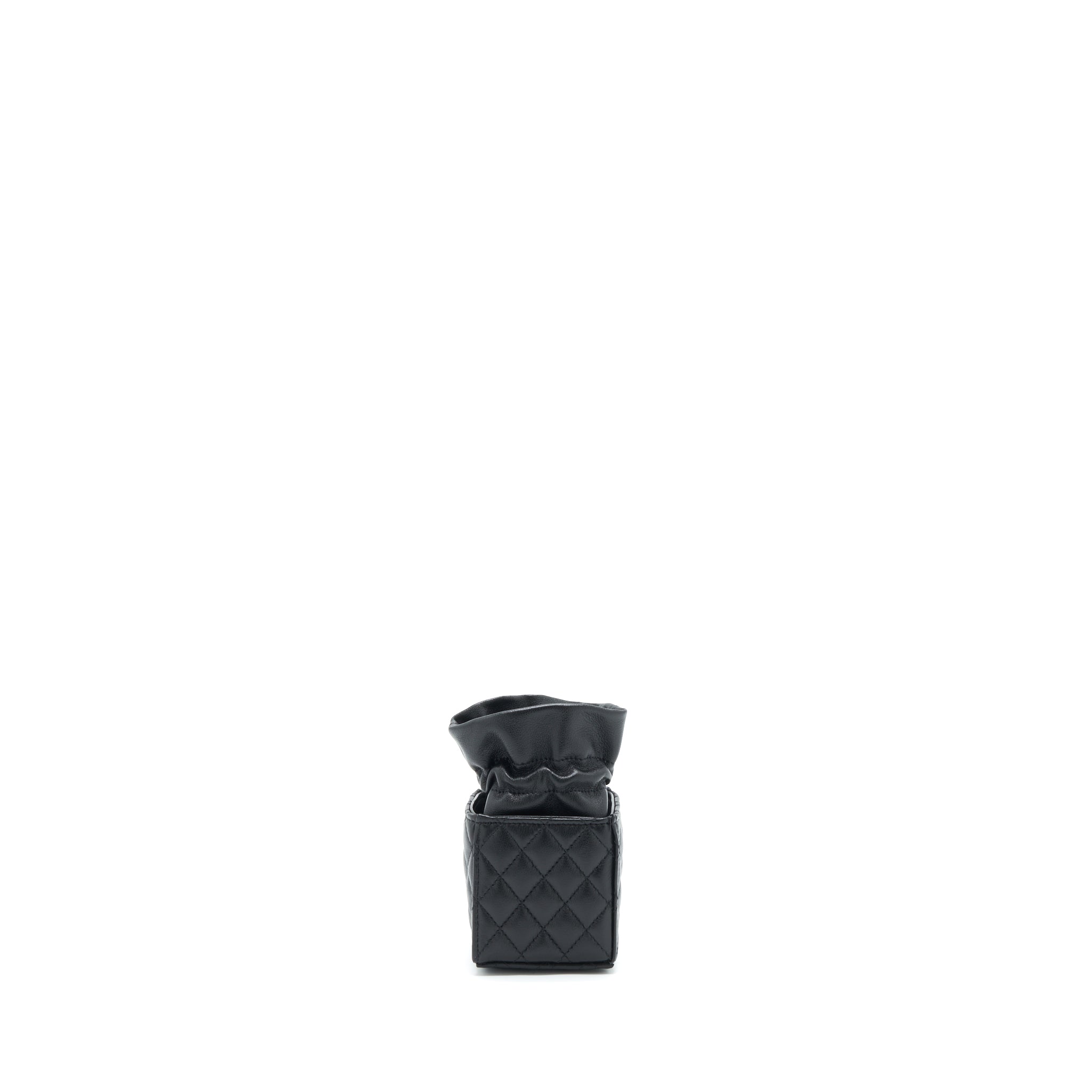 CHANEL MINI VANITY POUCH WITH CHAIN LAMBSKIN BLACK GHW
