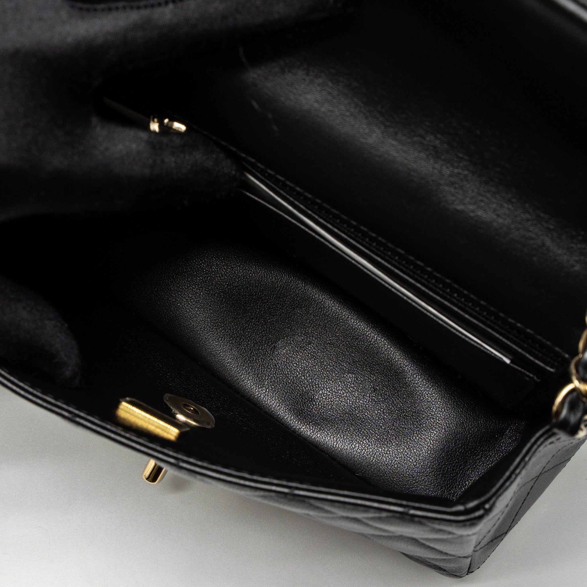 CHANEL CLASSIC MINI RECTANGULAR FLAP BAG LAMBSKIN BLACK LGHW (MICROCHIP)