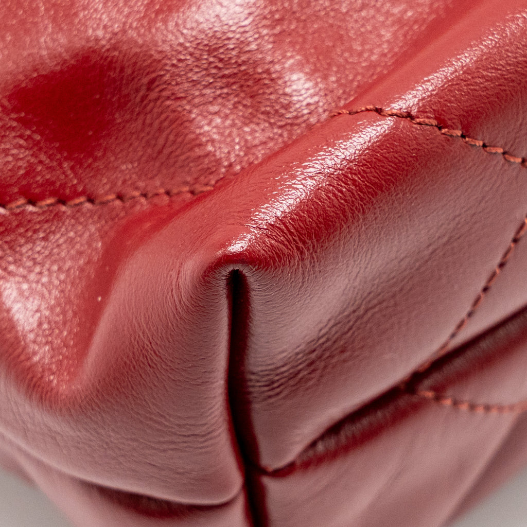CHANEL MINI 22 BAG SHINY CALFSKIN RED GHW (MICROCHIP)