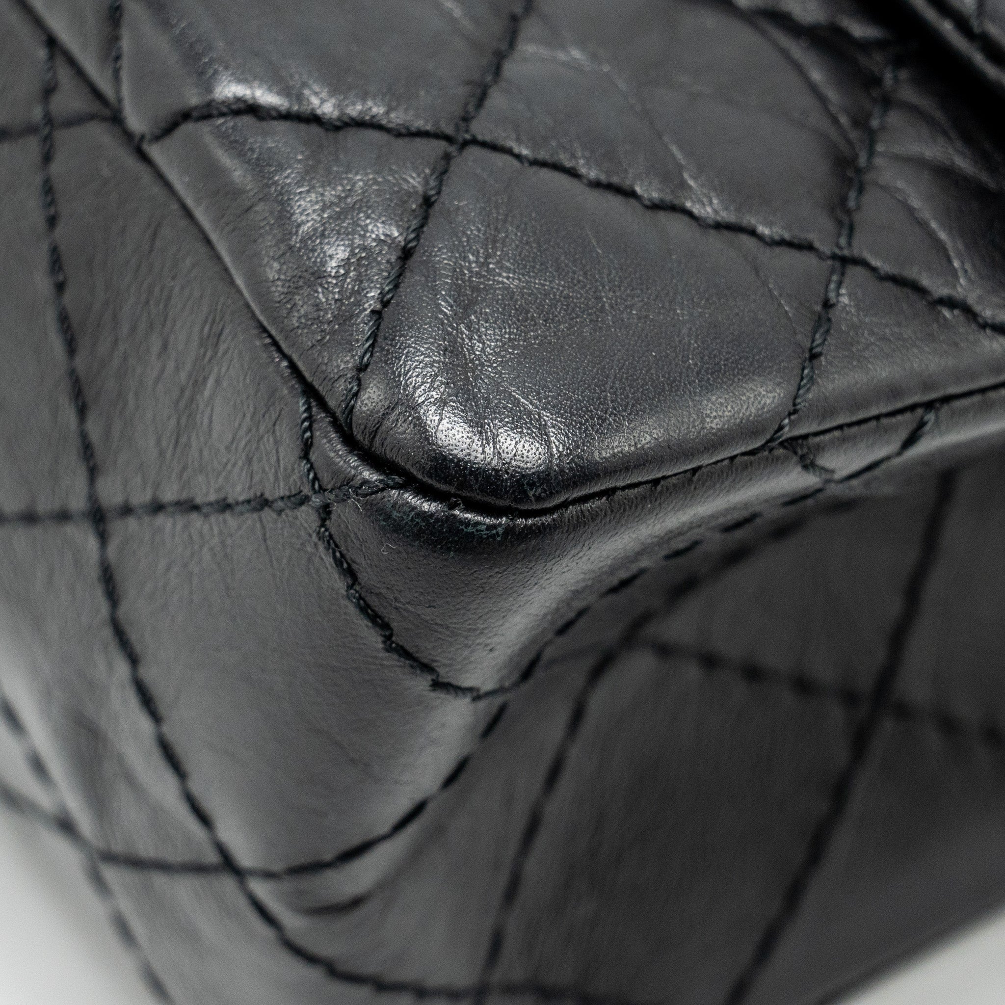 CHANEL SMALL 2.55 225 REISSUE FLAP BAG AGED CALFSKIN BLACK GHW
