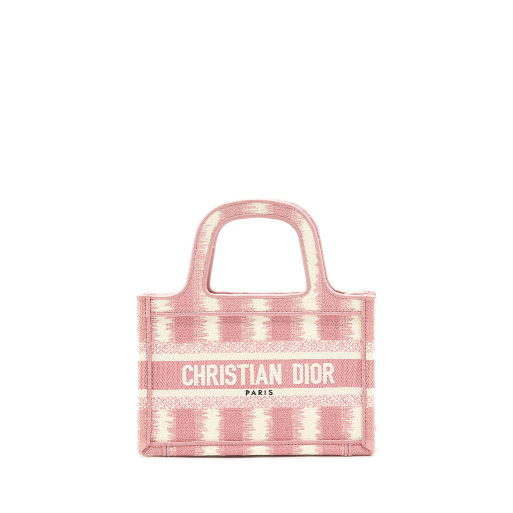 DIOR BOOK TOTE MINI BAG PINK/WHITE