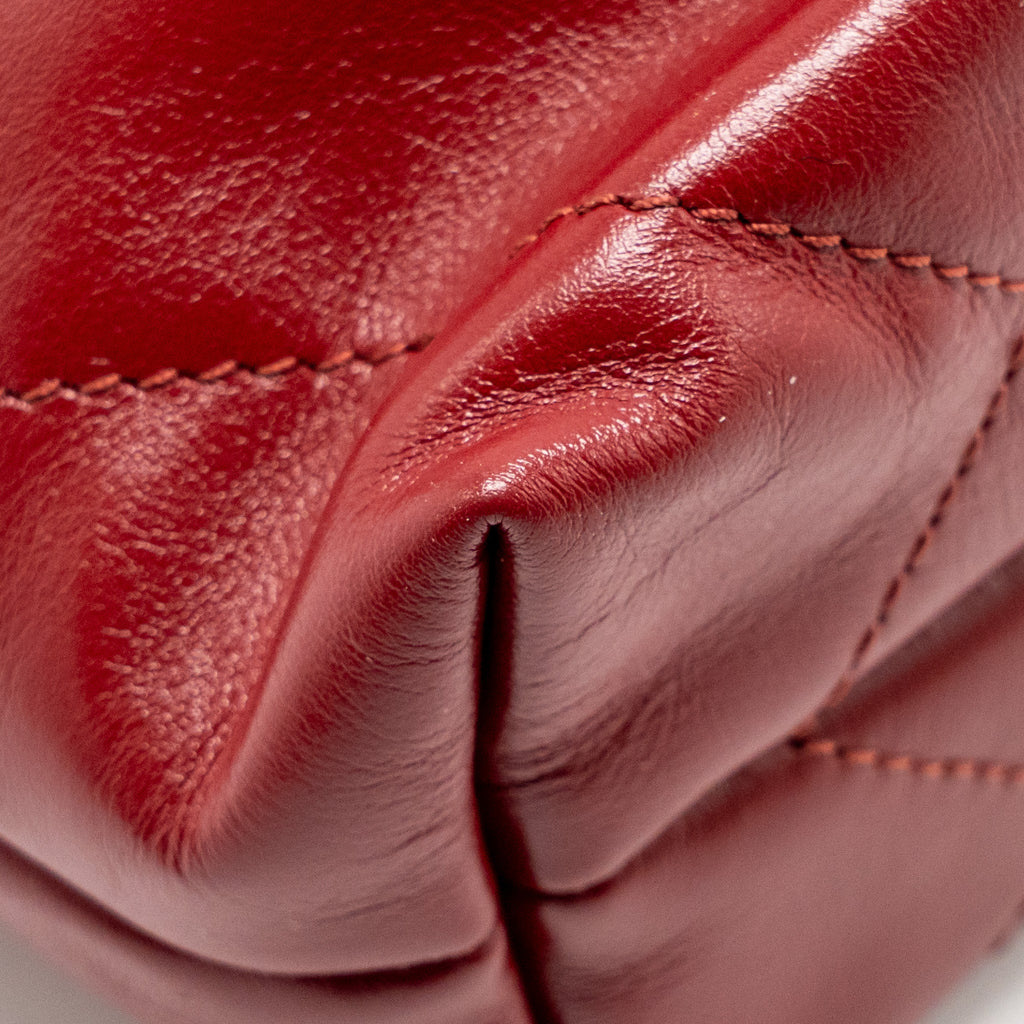 CHANEL MINI 22 BAG SHINY CALFSKIN RED GHW (MICROCHIP)
