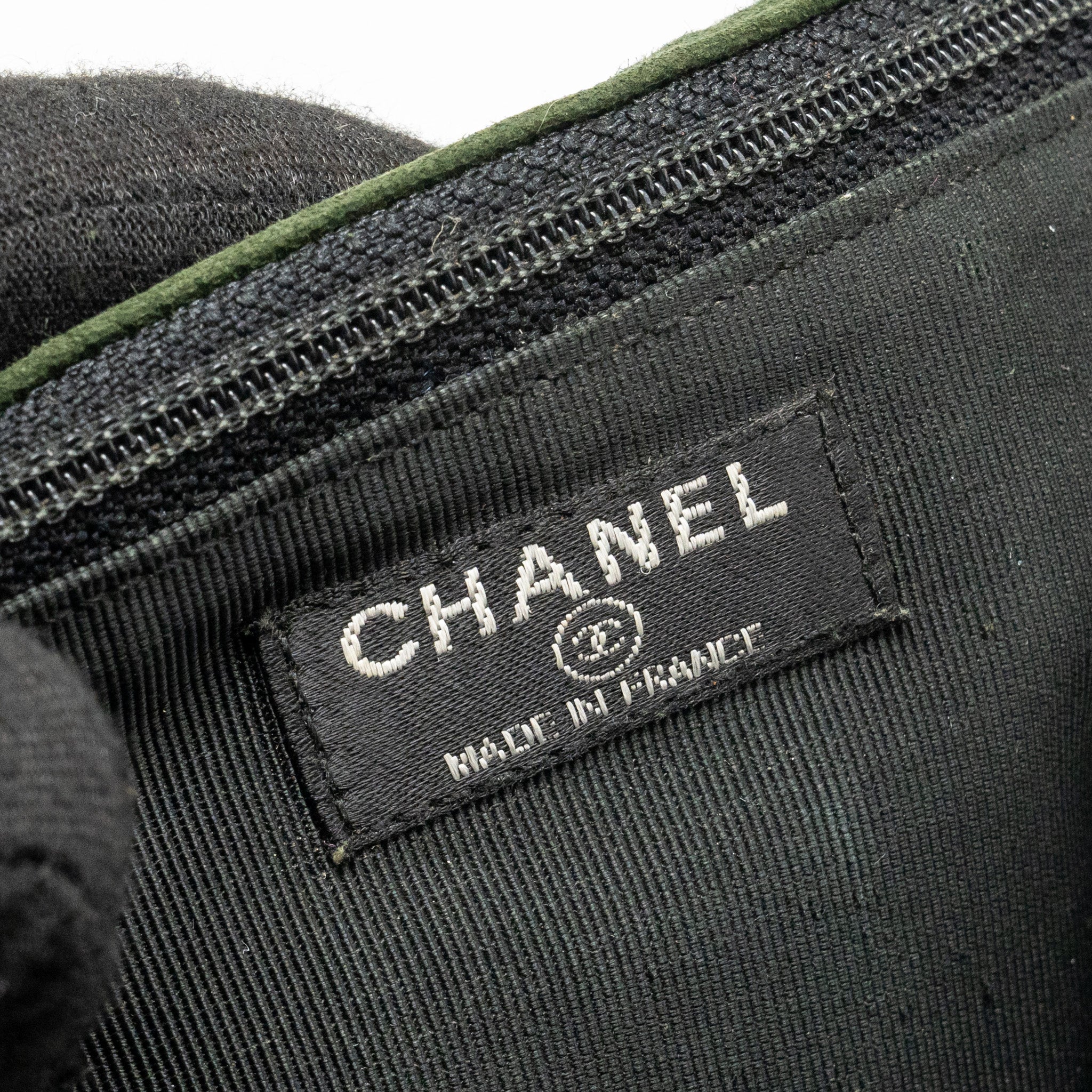 CHANEL 2.55 PATCHWORK SINGLE FLAP BAG SUEDE DARK GREEN SHW