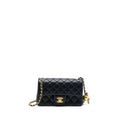 CHANEL 23C PEARL CRUSH MINI RECTANGULAR FLAP BAG LAMBSKIN BLACK BRUSHED GHW (MICROCHIP)