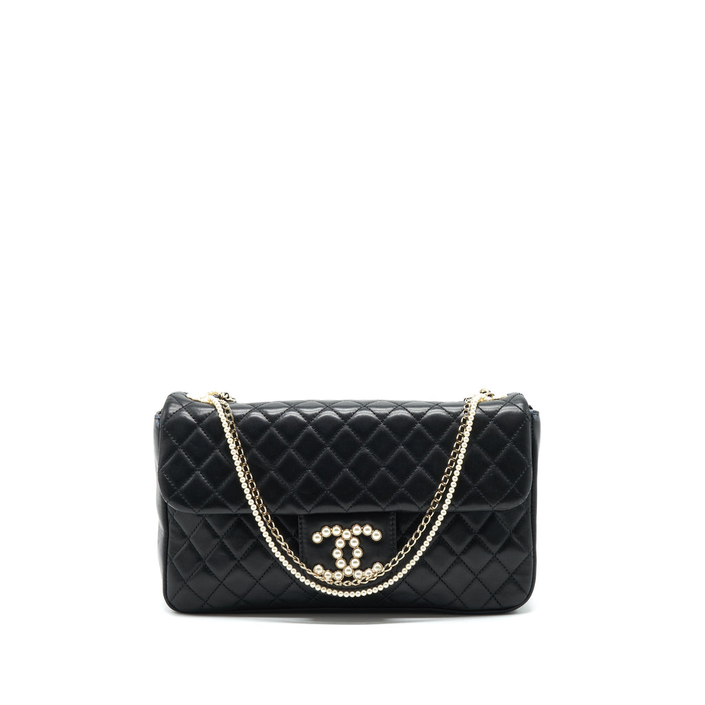 CHANEL WESTMINSTER SHOULDER BAG LAMBSKIN BLACK LGHW