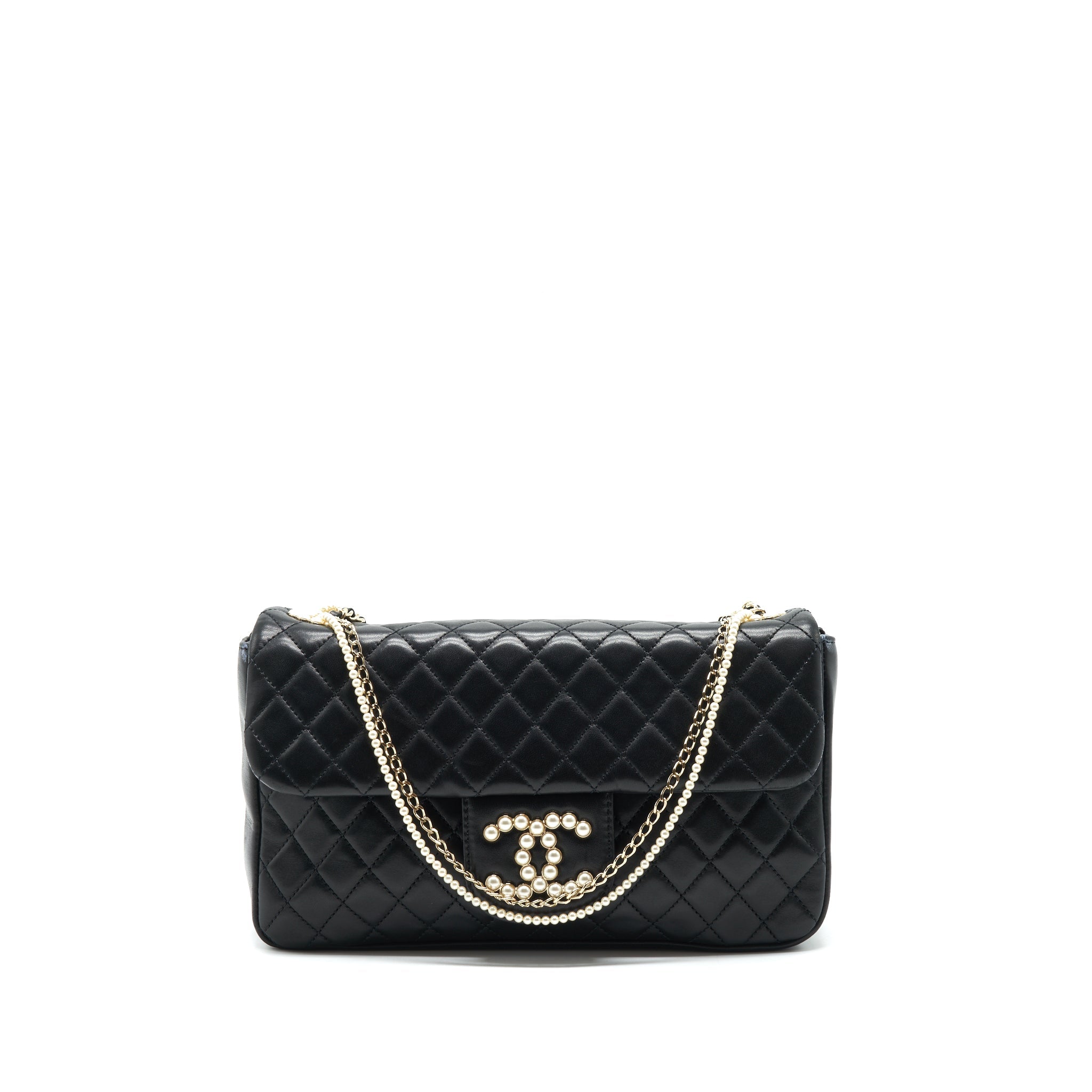 CHANEL WESTMINSTER SHOULDER BAG LAMBSKIN BLACK LGHW