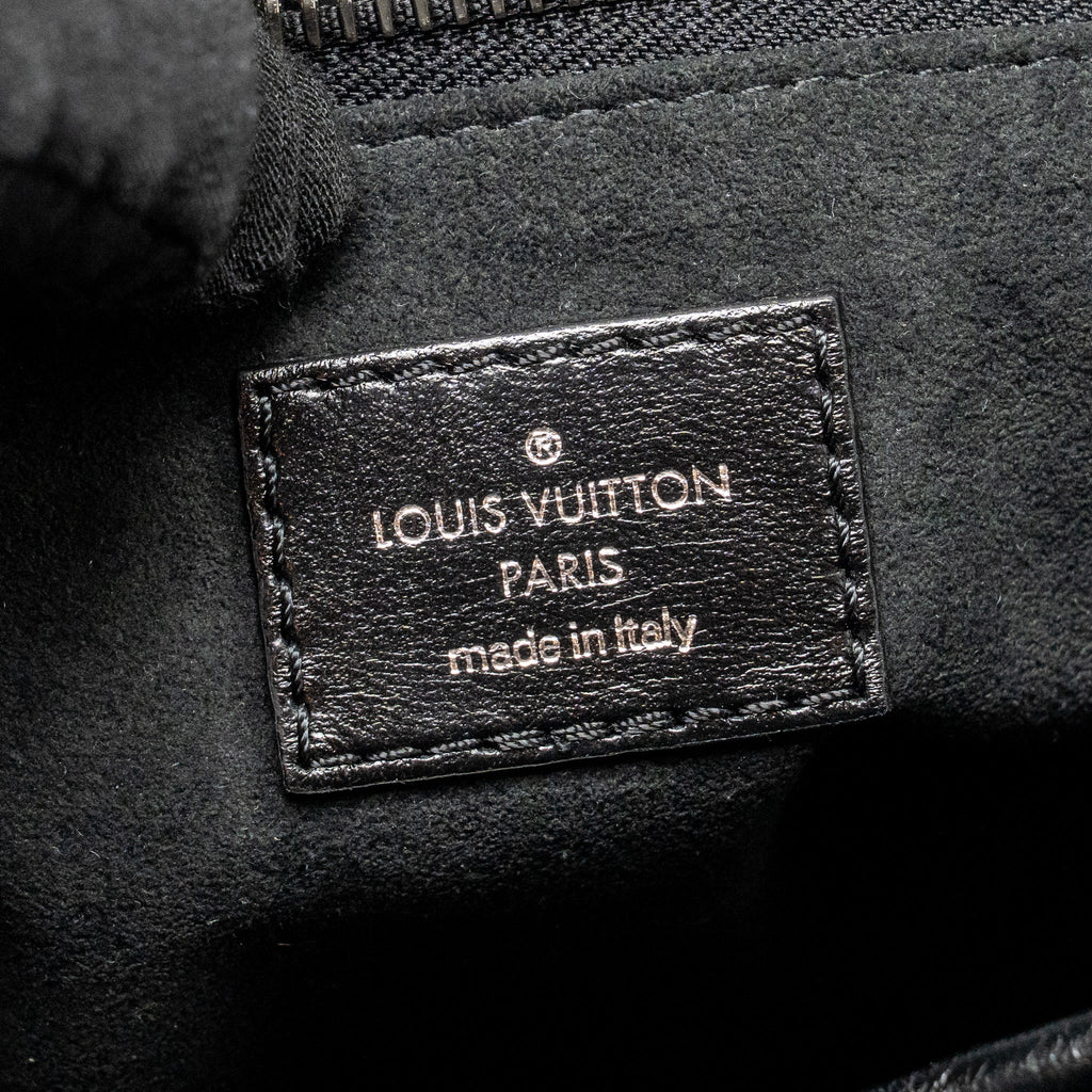 LOUIS VUITTON CARRYALL VIBE MM LAMBSKIN/MONOGRAM CANVAS BLACK SHW