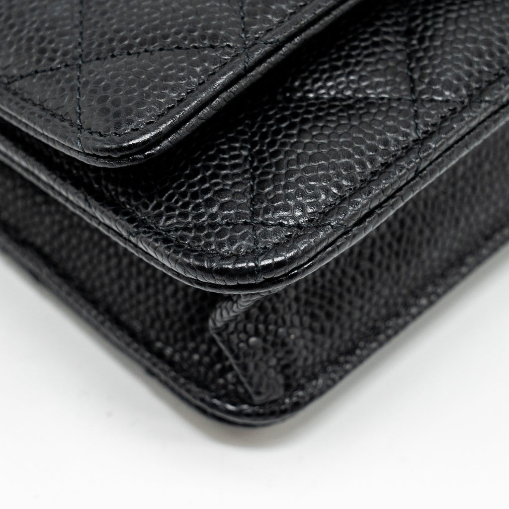 CHANEL CLASSIC WALLET ON CHAIN CAVIAR BLACK GHW
