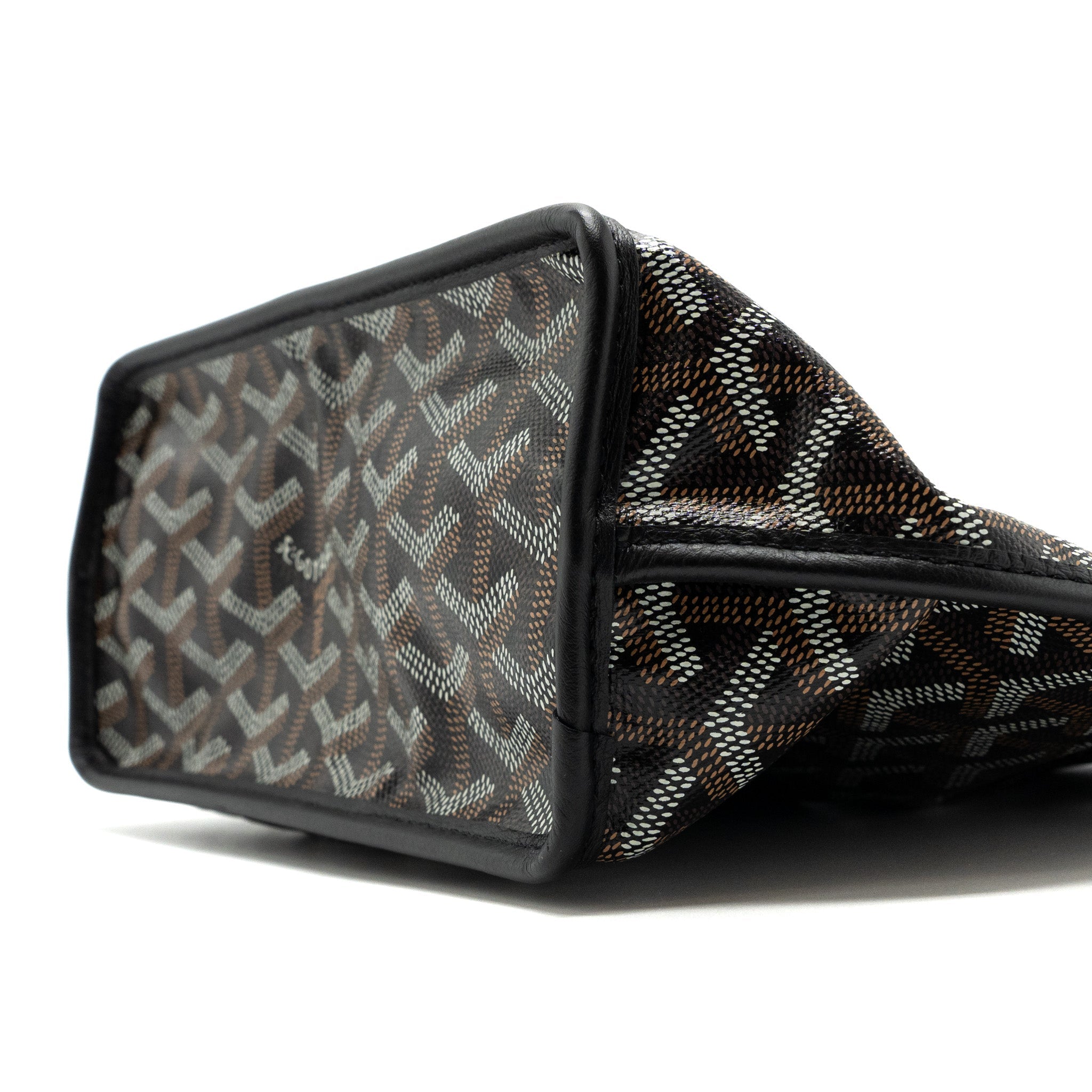 GOYARD MINI ANJOU TOTE BAG CANVAS / CALFSKIN BLACK SHW