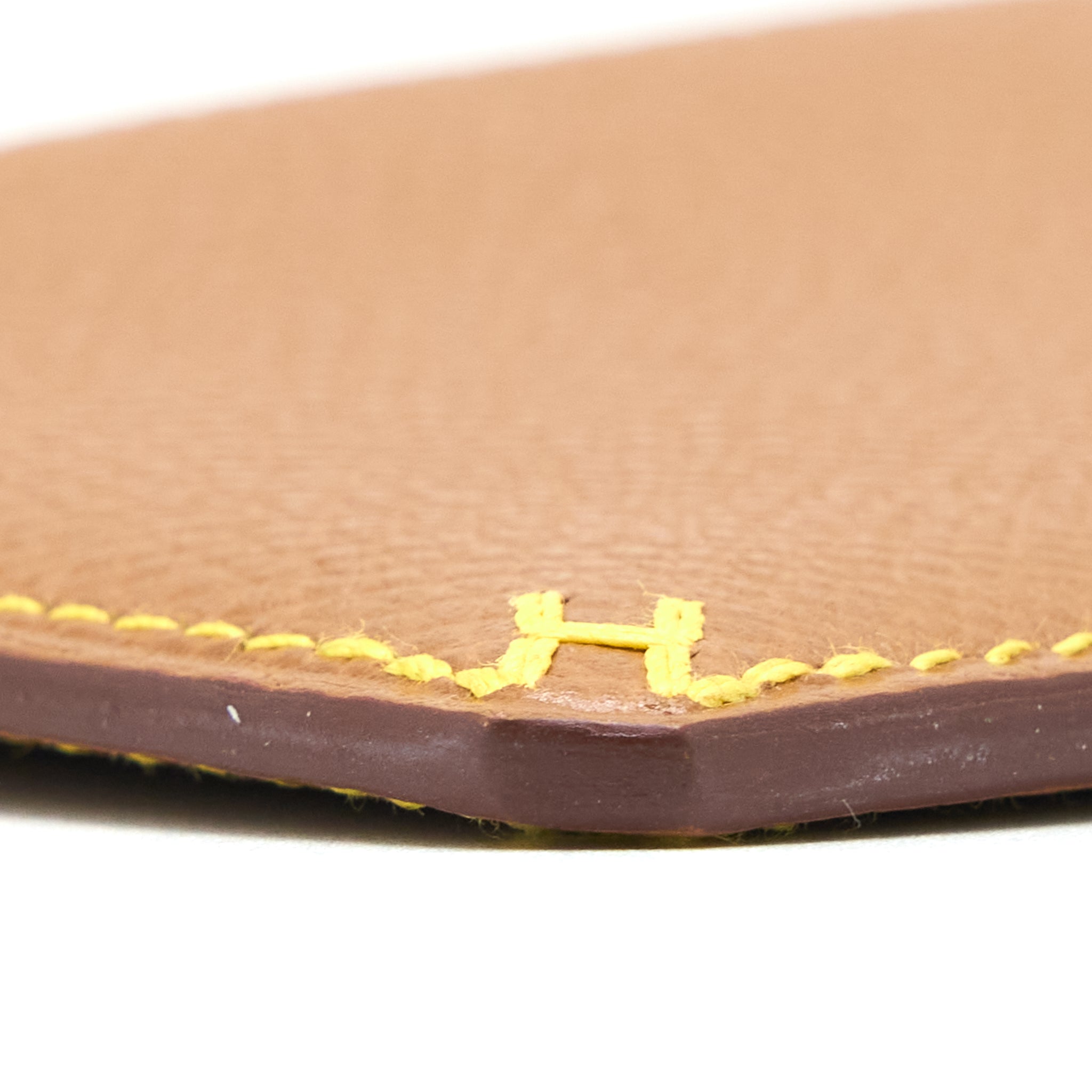 HERMES H SELLIER CARD HOLDER EPSOM GOLD/JAUNE CITRON