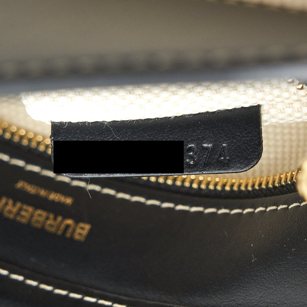 BURBERRY MINI TWO-TONE CANVAS/LEATHER POCKET BAG