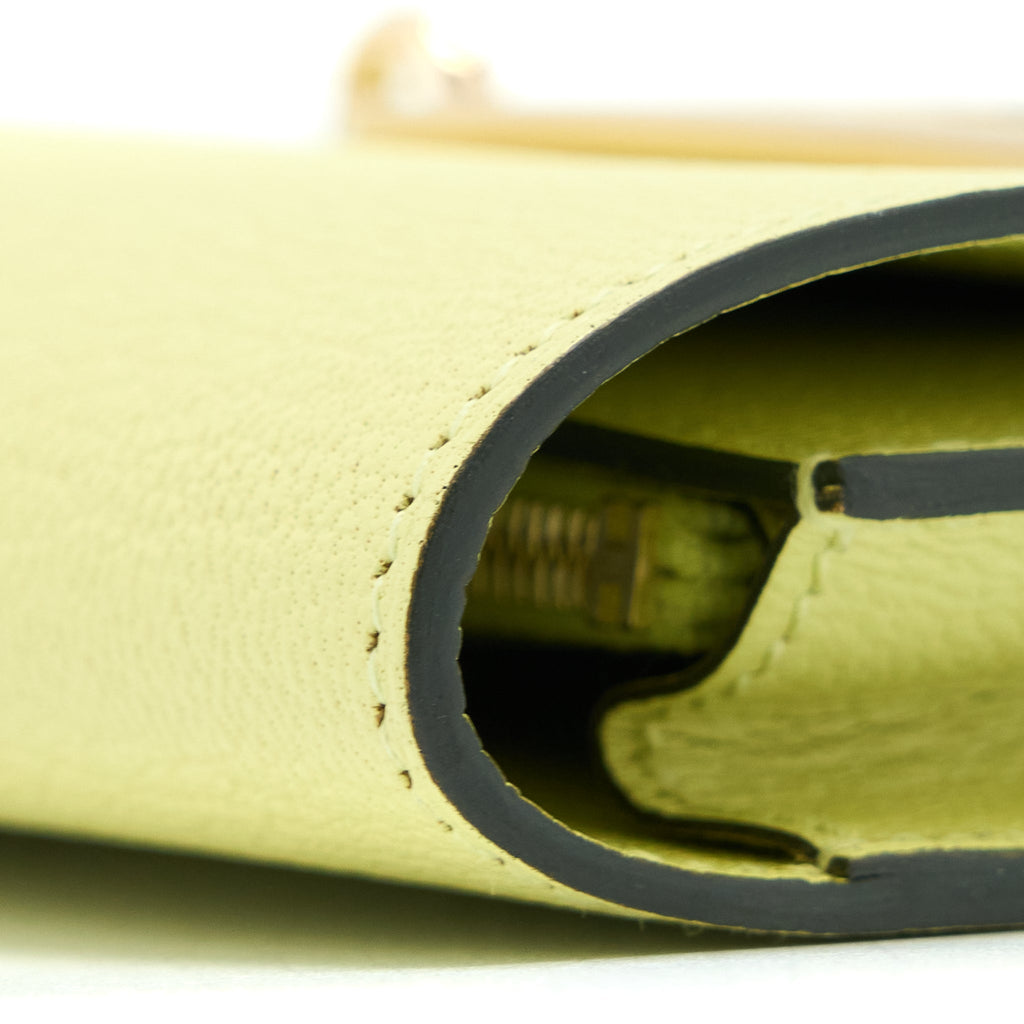 HERMES ROULIS SLIM MYSORE GOATSKIN R9 JAUNE BOURGEON LGHW