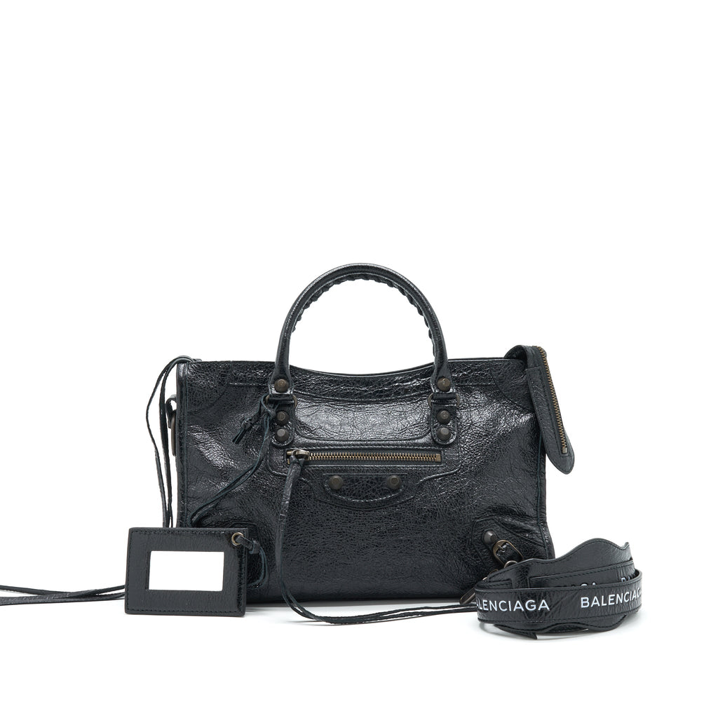 BALENCIAGA CLASSIC CITY S LEATHER TOTE BLACK